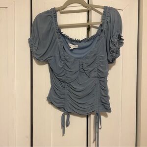 Ruched Dusty Blue Top